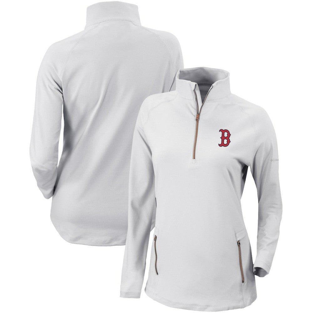 MLB Boston Red Sox Columbia Women's Omni-Wick Outward Nine Quarter-Zip Pullover Top
