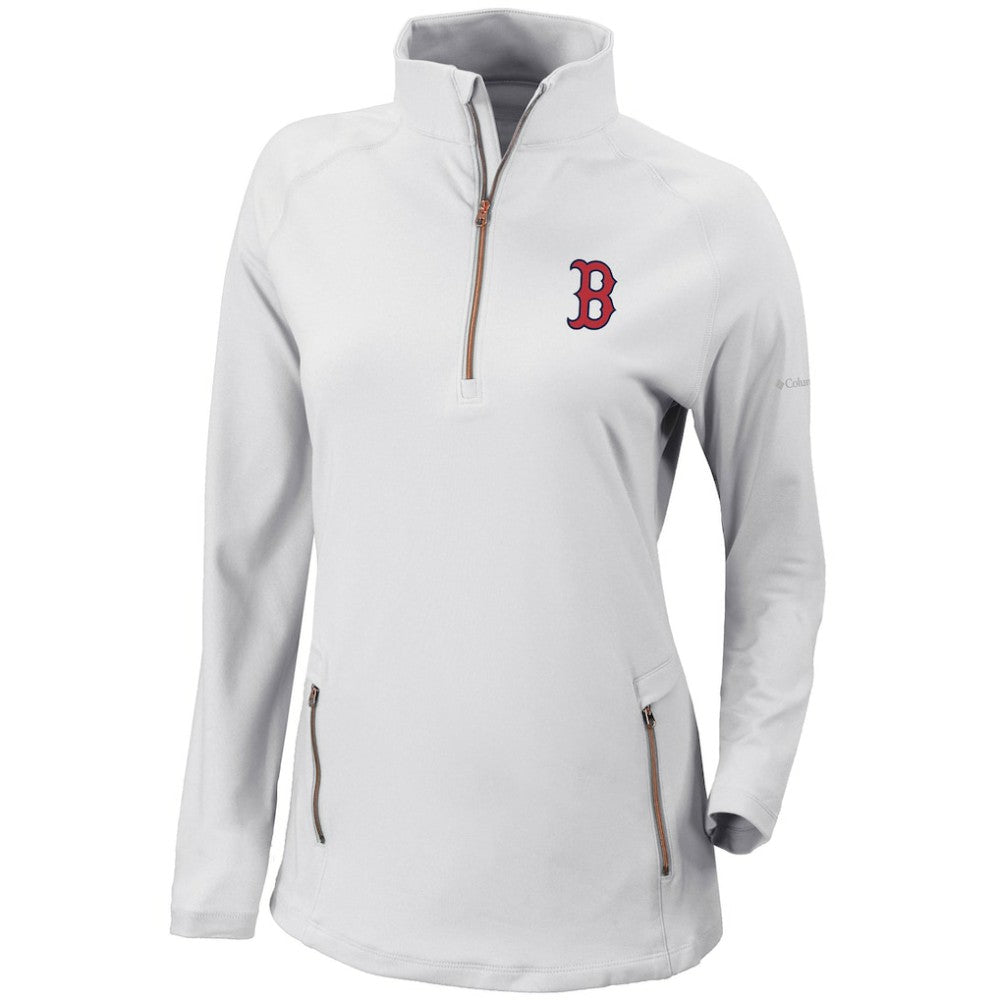 MLB Boston Red Sox Columbia Women's Omni-Wick Outward Nine Quarter-Zip Pullover Top