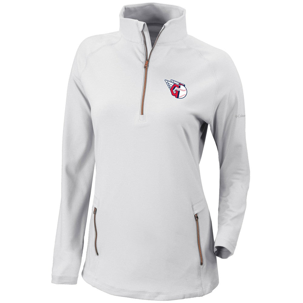 MLB Cleveland Guardians Columbia Women's Omni-Wick Outward Nine Quarter-Zip Pullover Top