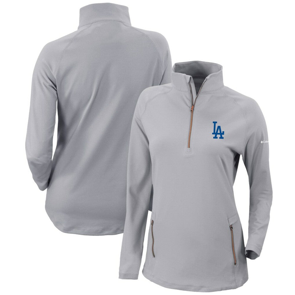MLB Los Angeles Dodgers Columbia Women's Omni-Wick Outward Nine Quarter-Zip Pullover Top