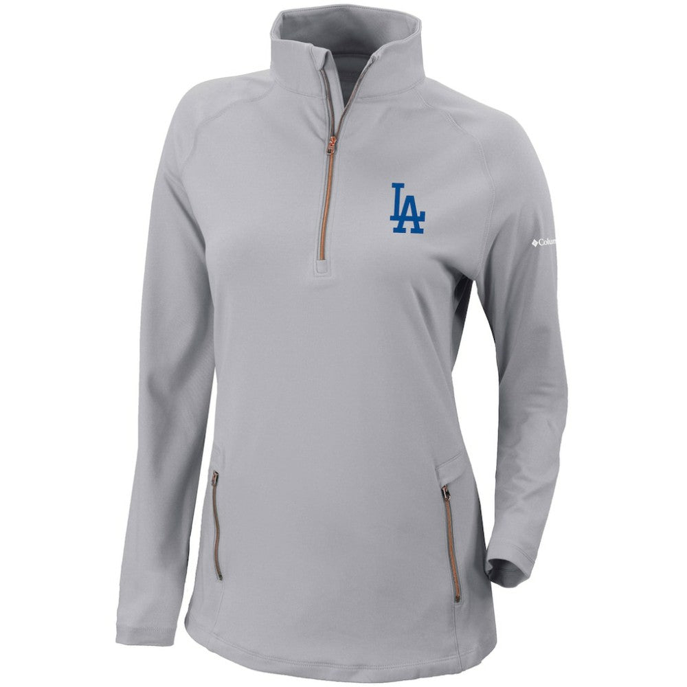 MLB Los Angeles Dodgers Columbia Women's Omni-Wick Outward Nine Quarter-Zip Pullover Top