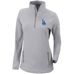 MLB Los Angeles Dodgers Columbia Women's Omni-Wick Outward Nine Quarter-Zip Pullover Top
