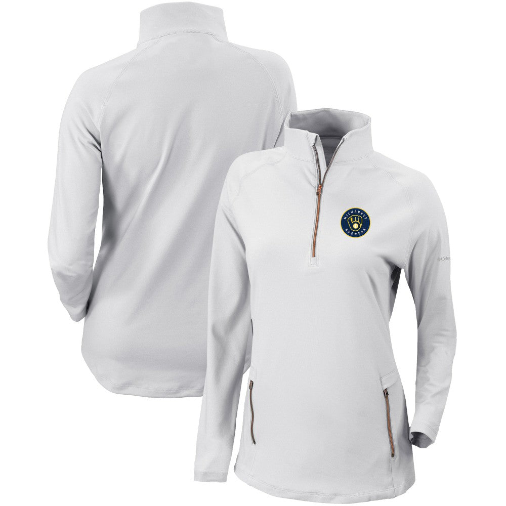 MLB Milwaukee Brewers Columbia Women's Omni-Wick Outward Nine Quarter-Zip Pullover Top