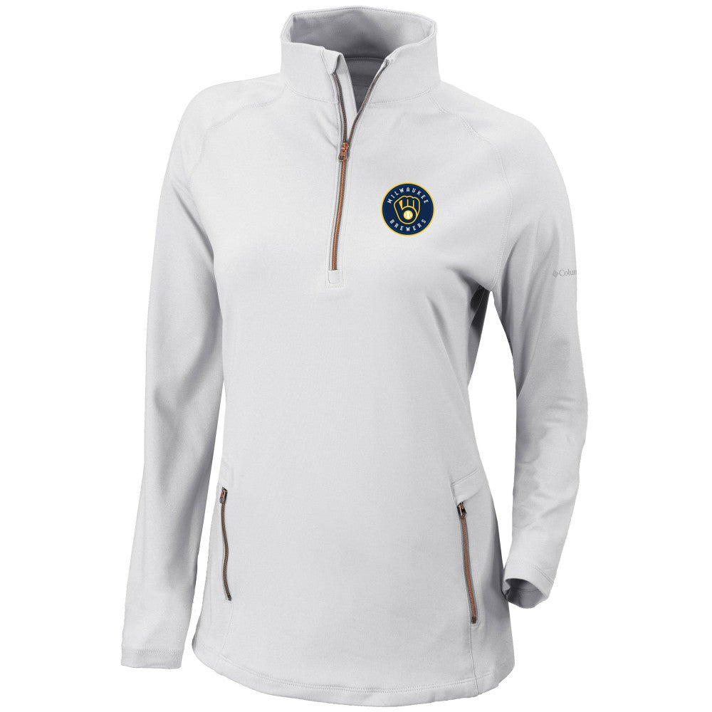 MLB Milwaukee Brewers Columbia Women's Omni-Wick Outward Nine Quarter-Zip Pullover Top