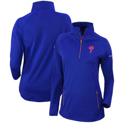MLB Philadelphia Phillies Columbia Women's Omni-Wick Outward Nine Quarter-Zip Pullover Top
