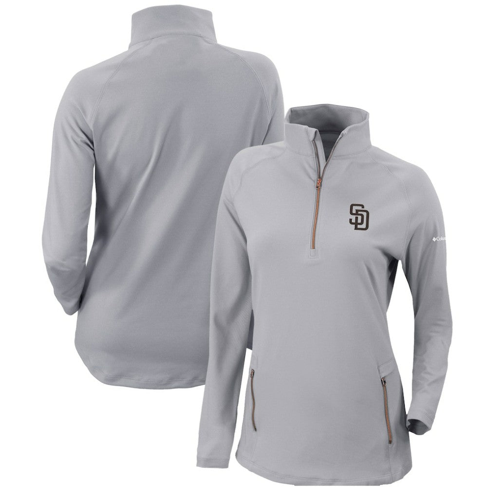 MLB San Diego Padres Columbia Women's Omni-Wick Outward Nine Quarter-Zip Pullover Top