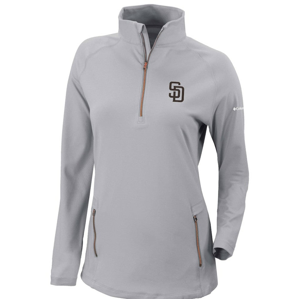 MLB San Diego Padres Columbia Women's Omni-Wick Outward Nine Quarter-Zip Pullover Top
