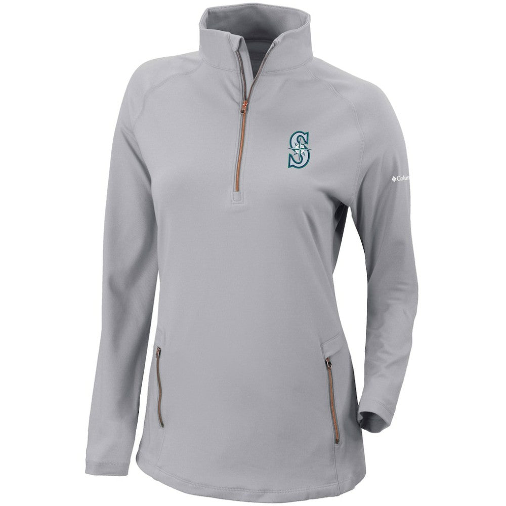 MLB Seattle Mariners Columbia Women's Omni-Wick Outward Nine Quarter-Zip Pullover Top
