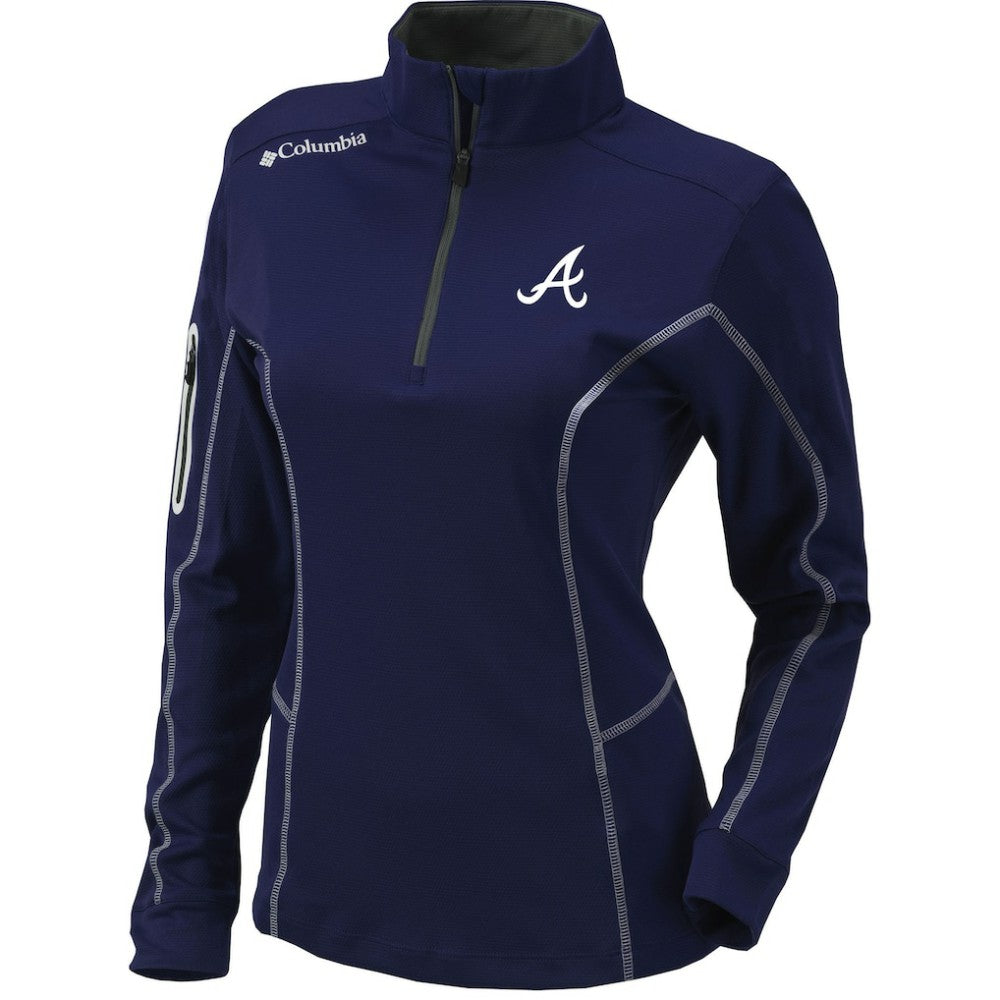 MLB Atlanta Braves Columbia Women's Omni-Wick Shotgun Quarter-Zip Pullover Top