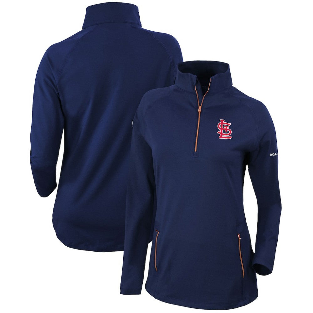 MLB St. Louis Cardinals Columbia Women's Omni-Wick Outward Nine Quarter-Zip Pullover Top