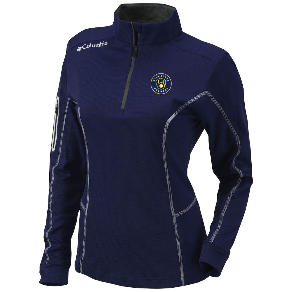 MLB Milwaukee Brewers Columbia Women's Omni-Wick Shotgun Quarter-Zip Pullover Top