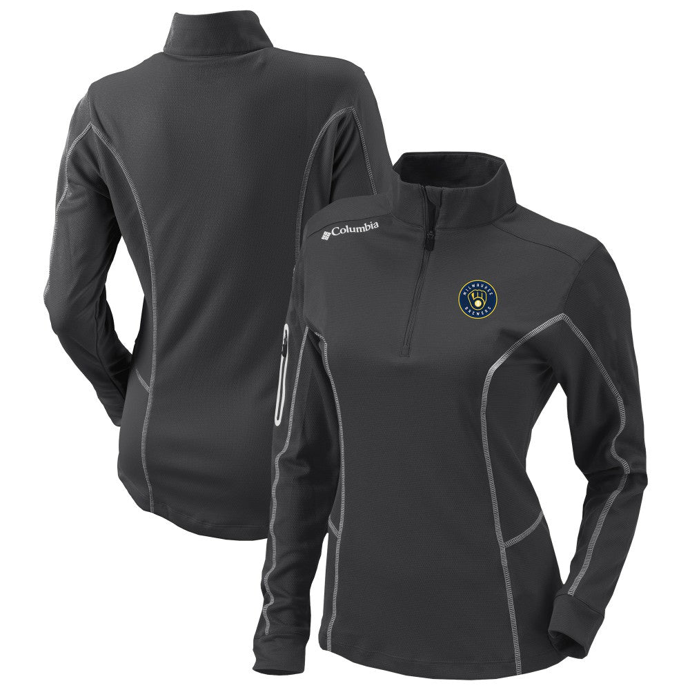 MLB Milwaukee Brewers Columbia Women's Omni-Wick Shotgun Quarter-Zip Pullover Top