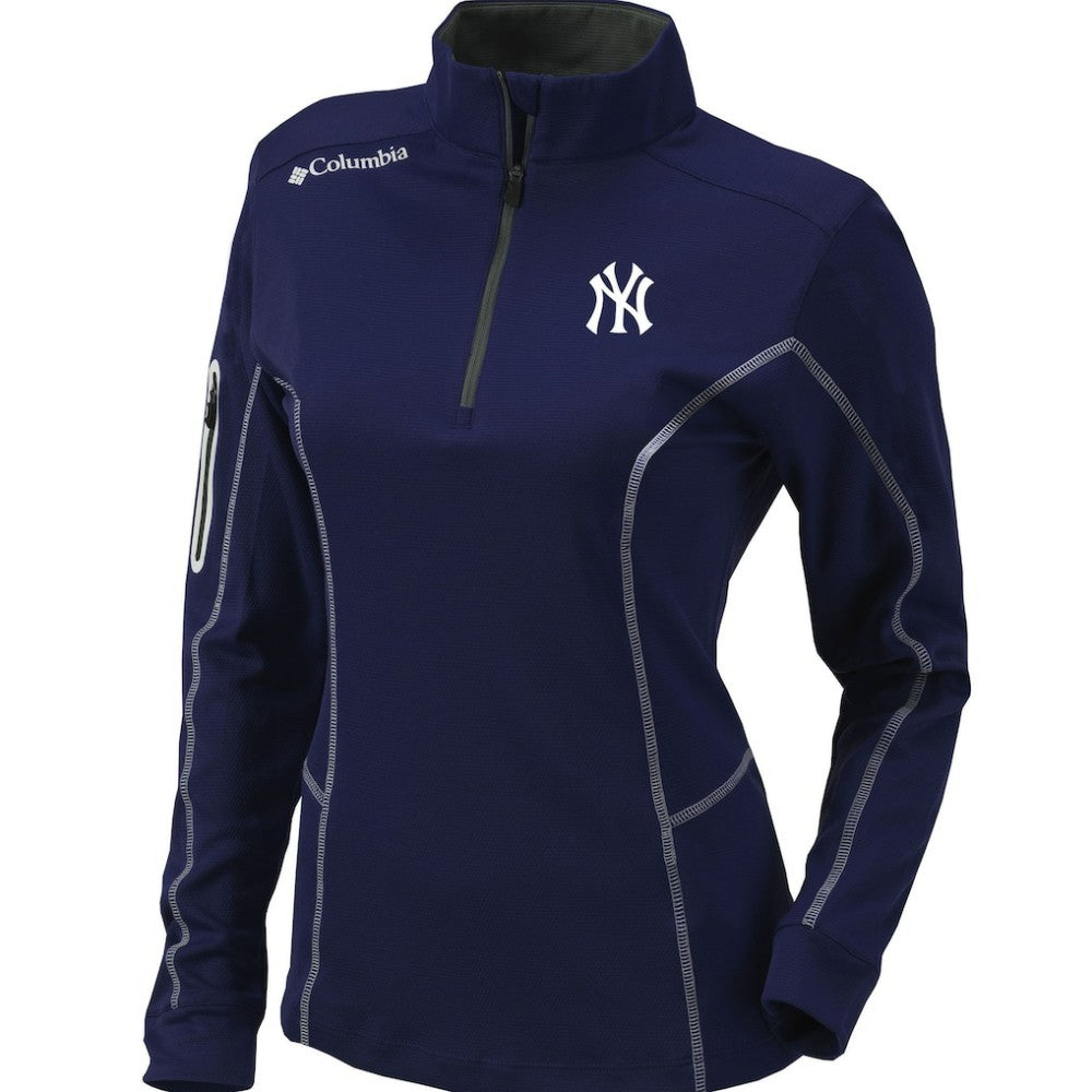 MLB New York Yankees Columbia Women's Omni-Wick Shotgun Quarter-Zip Pullover Top