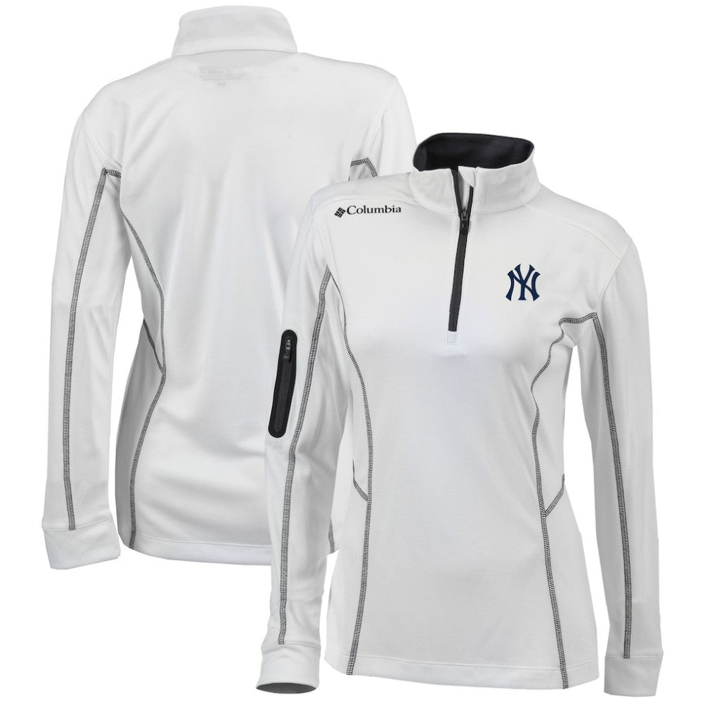 MLB New York Yankees Columbia Women's Omni-Wick Shotgun Quarter-Zip Pullover Top