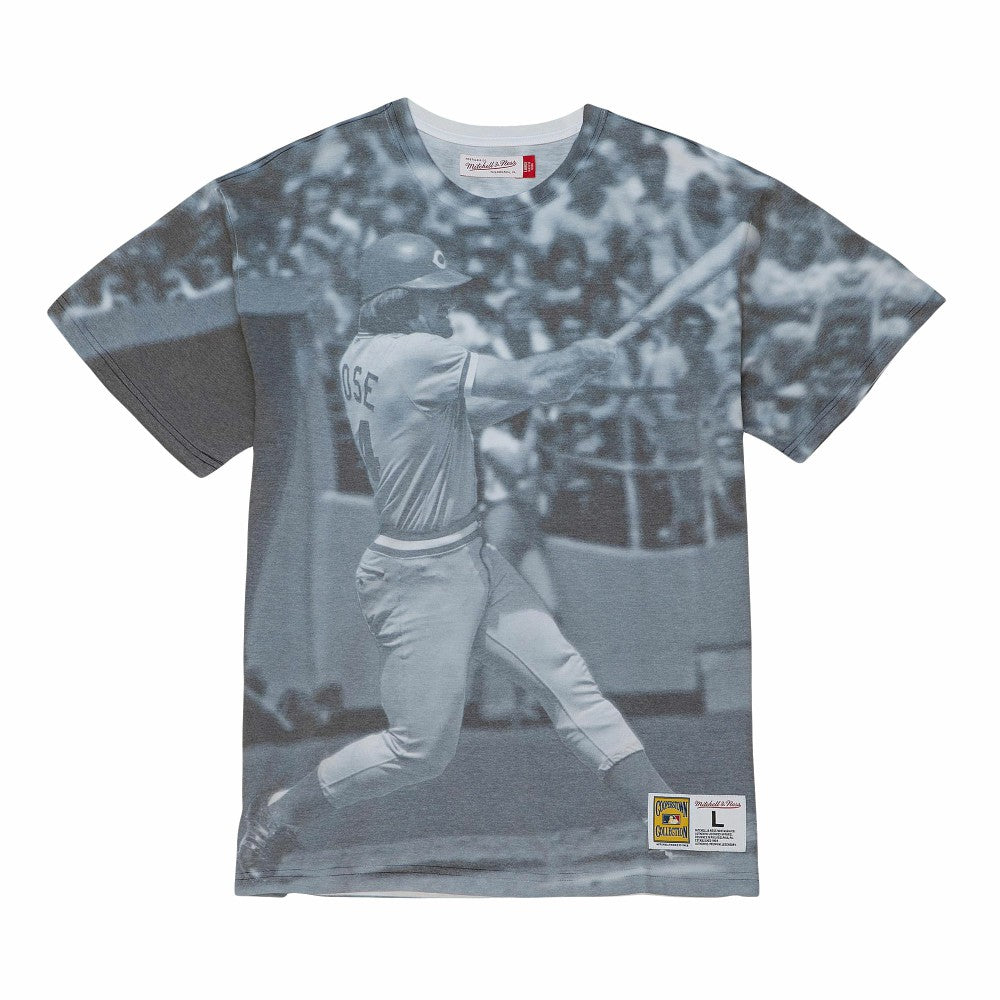 MLB Pete Rose Cincinnati Reds Mitchell & Ness Cooperstown Collection Highlight Sublimated Player Graphic T-Shirt