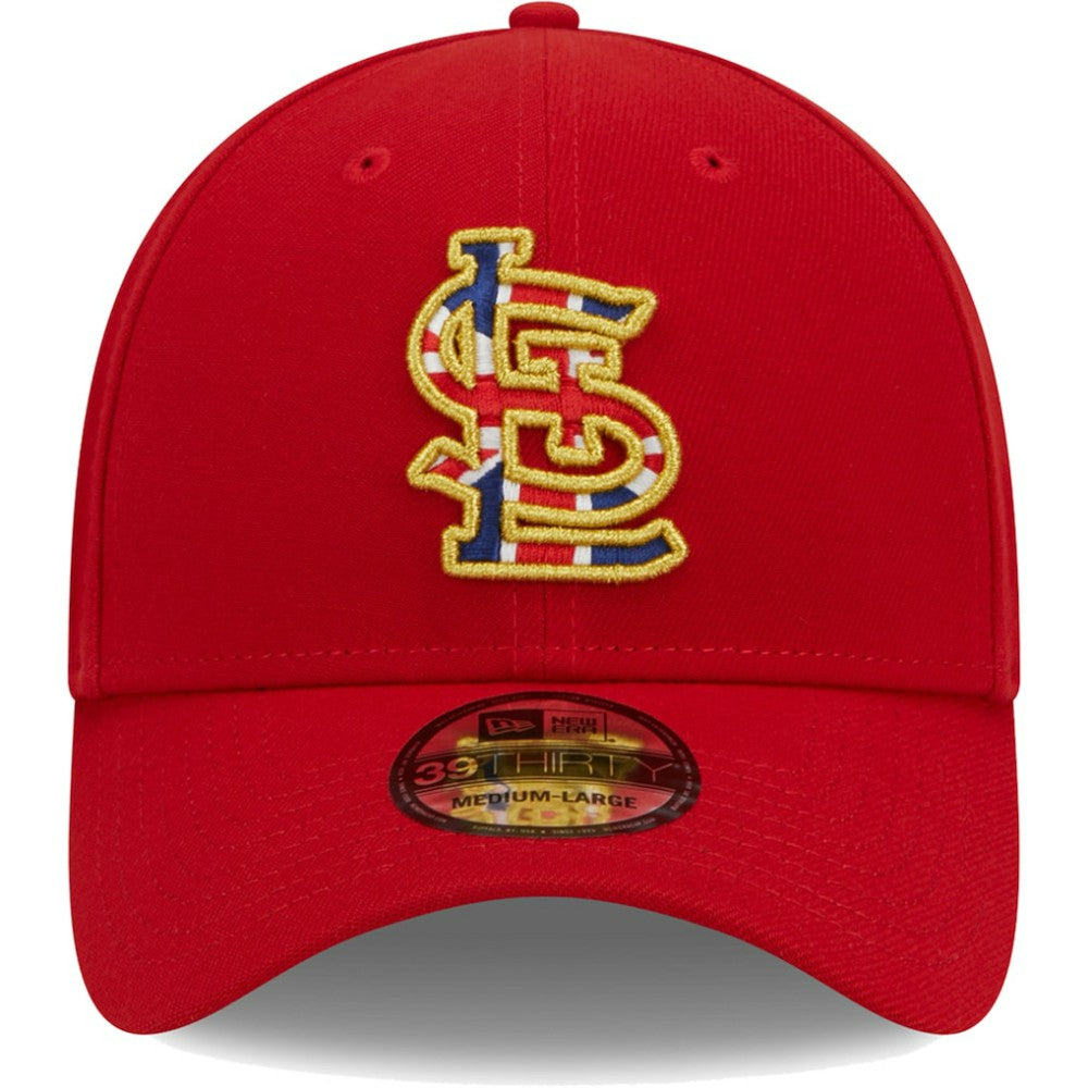 MLB St. Louis Cardinals New Era 2023 MLB World Tour: London Series Flag Fill 39THIRTY Flex Hat