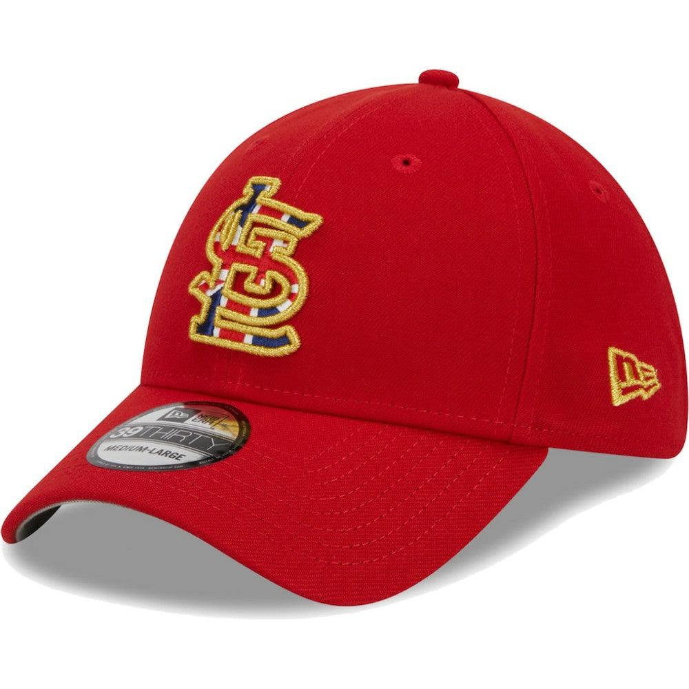 MLB St. Louis Cardinals New Era 2023 MLB World Tour: London Series Flag Fill 39THIRTY Flex Hat