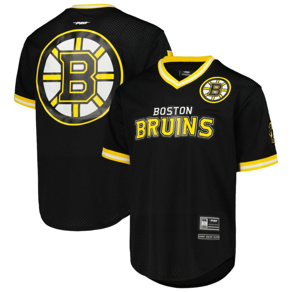 NHL Black Boston Bruins Pro Standard Classic Mesh V-Neck T-Shirt