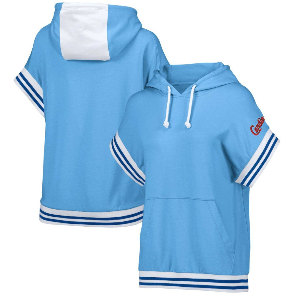 MLB St. Louis Cardinals Lusso Women's Mabel Tri-Blend Short Sleeve Pullover Hoodie