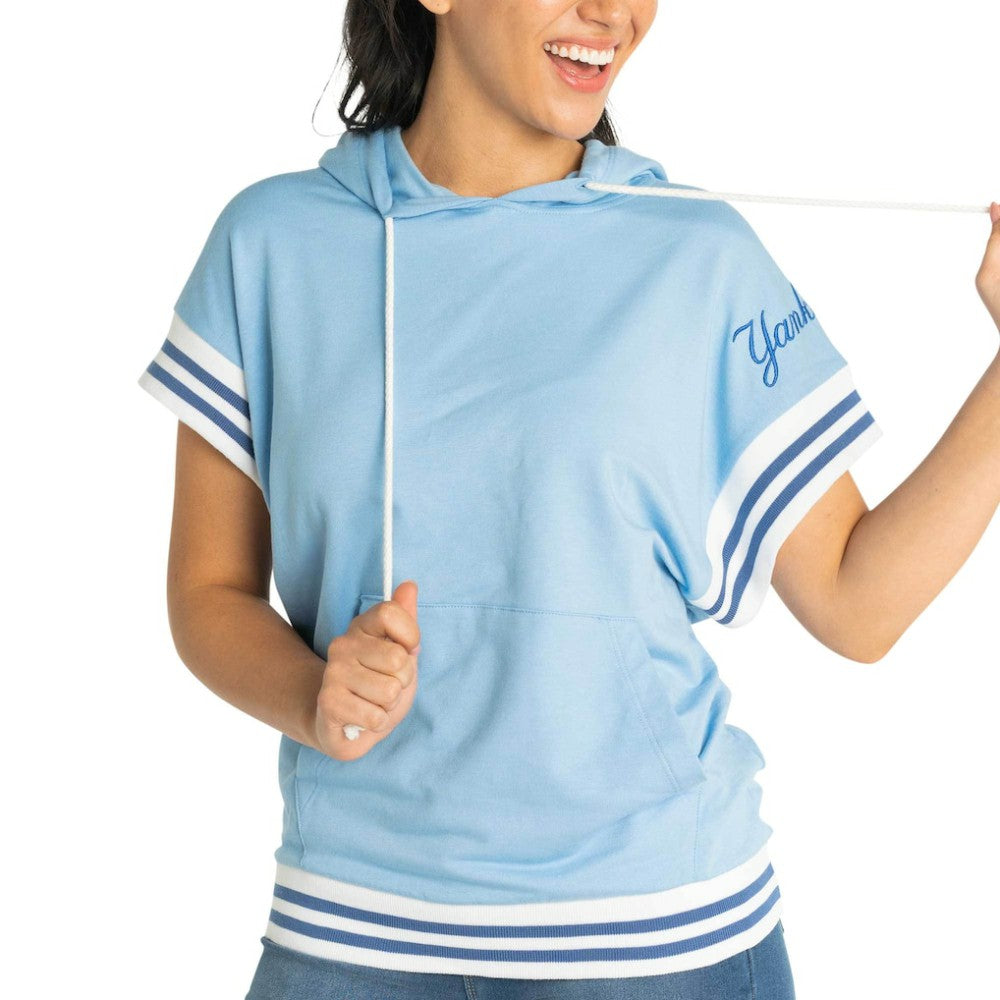 MLB New York Yankees Lusso Women's Mabel Tri-Blend Short Sleeve Pullover Hoodie