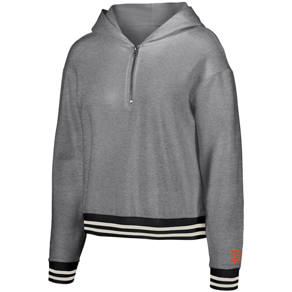 MLB San Francisco Giants Lusso Women's Magnolia Tri-Blend Quarter-Zip Hoodie