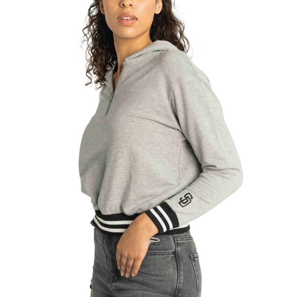 MLB San Diego Padres Lusso Women's Magnolia Tri-Blend Quarter-Zip Hoodie