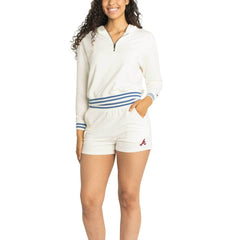 MLB Atlanta Braves Lusso Women's Magnolia Tri-Blend Quarter-Zip Hoodie