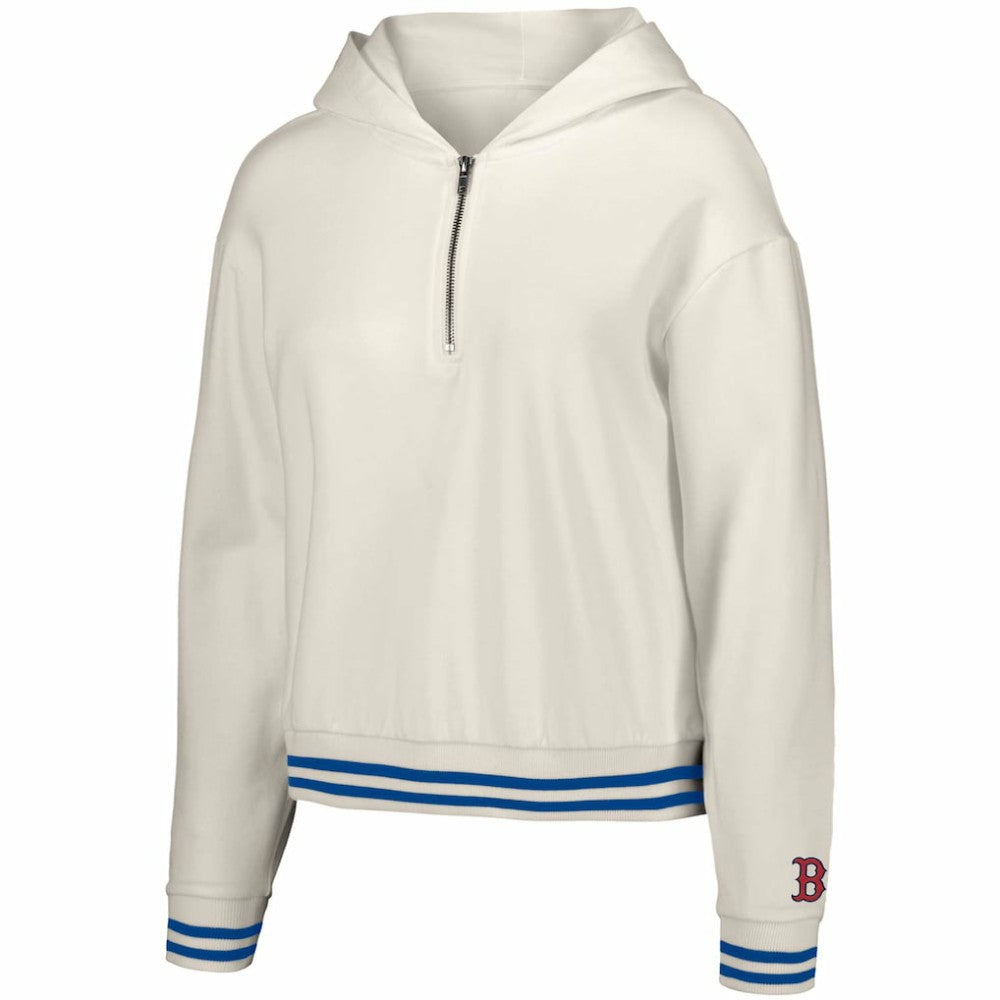 MLB Boston Red Sox Lusso Women's Magnolia Tri-Blend Quarter-Zip Hoodie