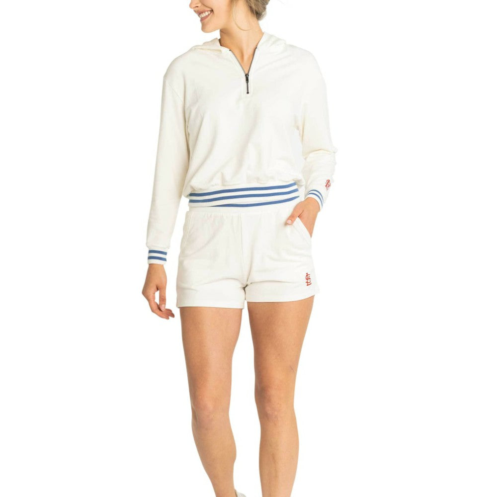 MLB St. Louis Cardinals Lusso Women's Magnolia Tri-Blend Quarter-Zip Hoodie