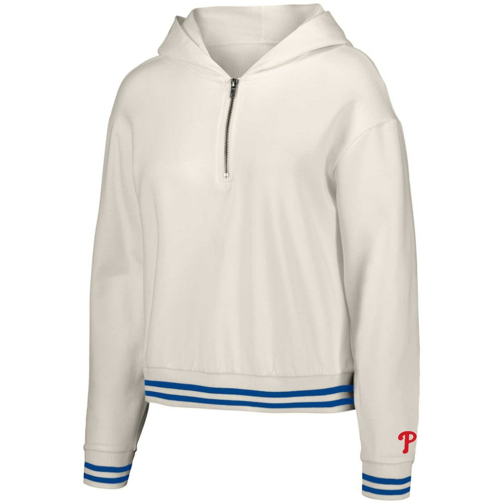 MLB Philadelphia Phillies Lusso Women's Magnolia Tri-Blend Quarter-Zip Hoodie