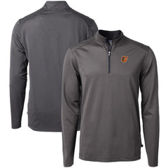 MLB Baltimore Orioles Cutter & Buck Virtue Eco Pique Micro Stripe Recycled Quarter-Zip Pullover Top