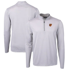 MLB Baltimore Orioles Cutter & Buck Virtue Eco Pique Micro Stripe Recycled Quarter-Zip Pullover Top