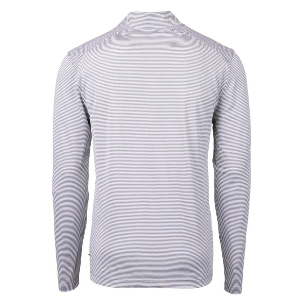 MLB Boston Red Sox Cutter & Buck Virtue Eco Pique Micro Stripe Recycled Quarter-Zip Pullover Top