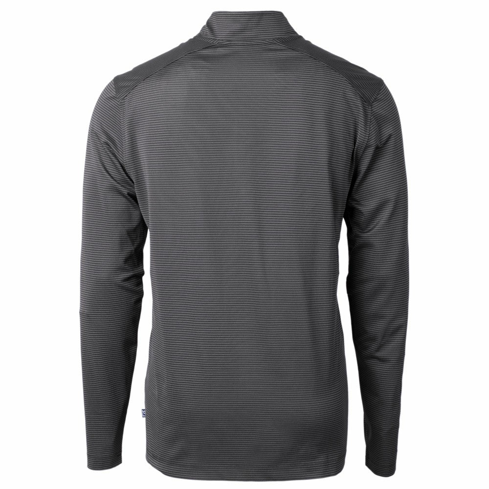 MLB Cincinnati Reds Cutter & Buck Virtue Eco Pique Micro Stripe Recycled Quarter-Zip Pullover Top