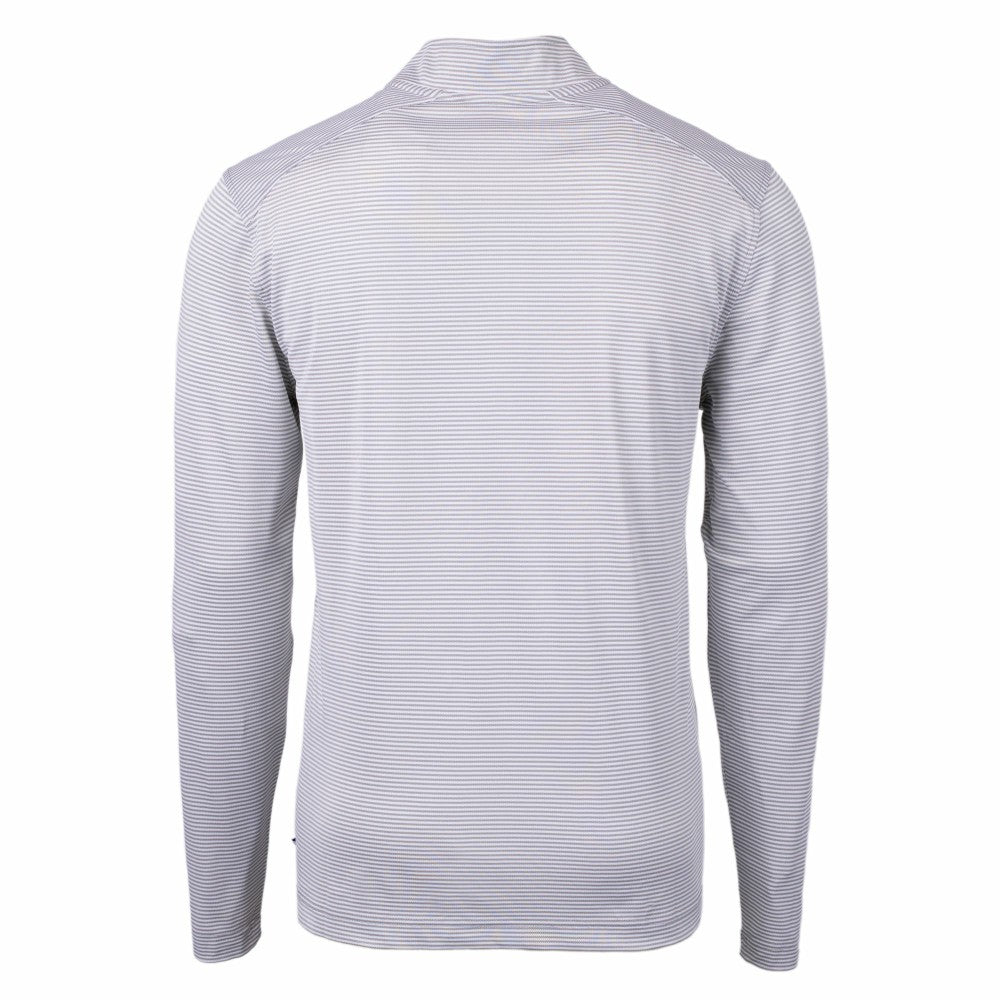 MLB Kansas City Royals Cutter & Buck Virtue Eco Pique Micro Stripe Recycled Quarter-Zip Pullover Top