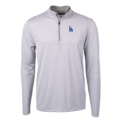 MLB Los Angeles Dodgers Cutter & Buck Virtue Eco Pique Micro Stripe Recycled Quarter-Zip Pullover Top