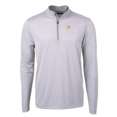 MLB Pittsburgh Pirates Cutter & Buck Virtue Eco Pique Micro Stripe Recycled Quarter-Zip Pullover Top