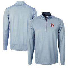 MLB St. Louis Cardinals Cutter & Buck Virtue Eco Pique Micro Stripe Recycled Quarter-Zip Pullover Top