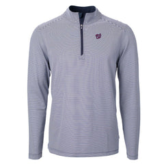 MLB Washington Nationals Cutter & Buck Virtue Eco Pique Micro Stripe Recycled Quarter-Zip Pullover Top