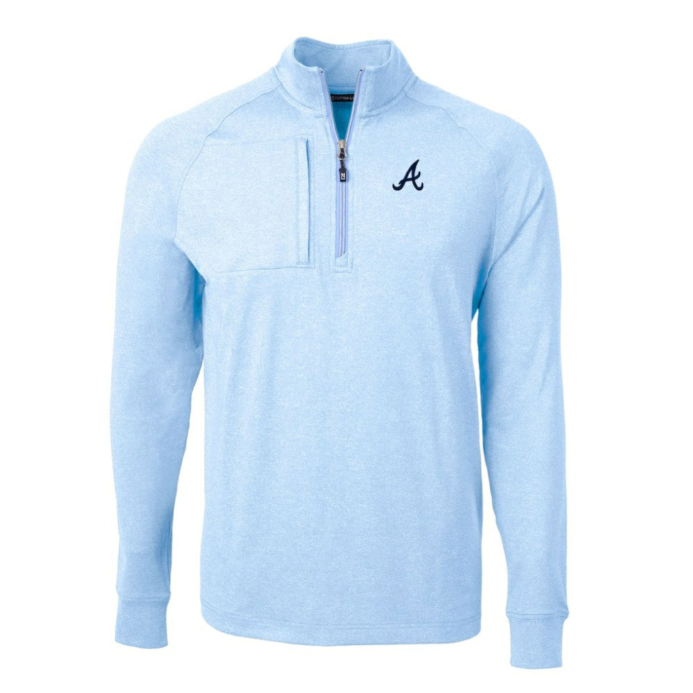 MLB Atlanta Braves Cutter & Buck Adapt Eco Knit Stretch Recycled Quarter-Zip Pullover Top