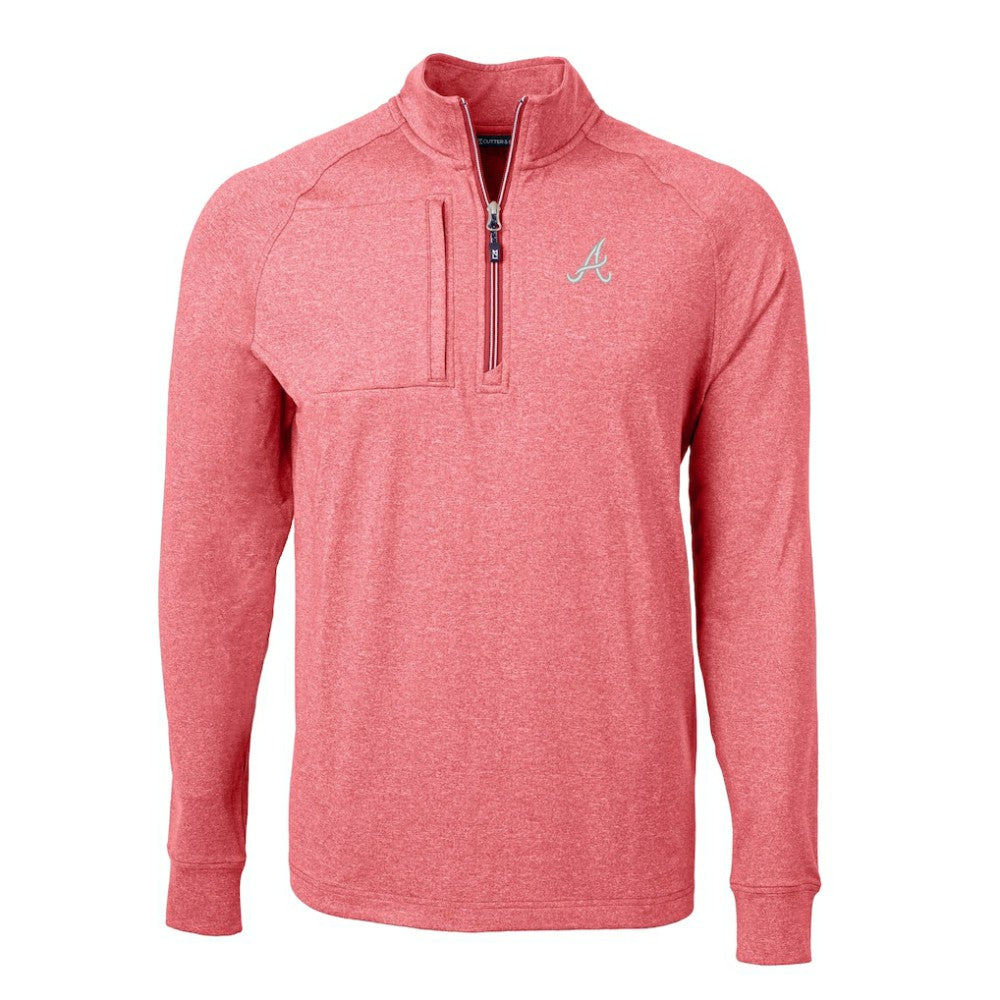 MLB Atlanta Braves Cutter & Buck Adapt Eco Knit Stretch Recycled Quarter-Zip Pullover Top
