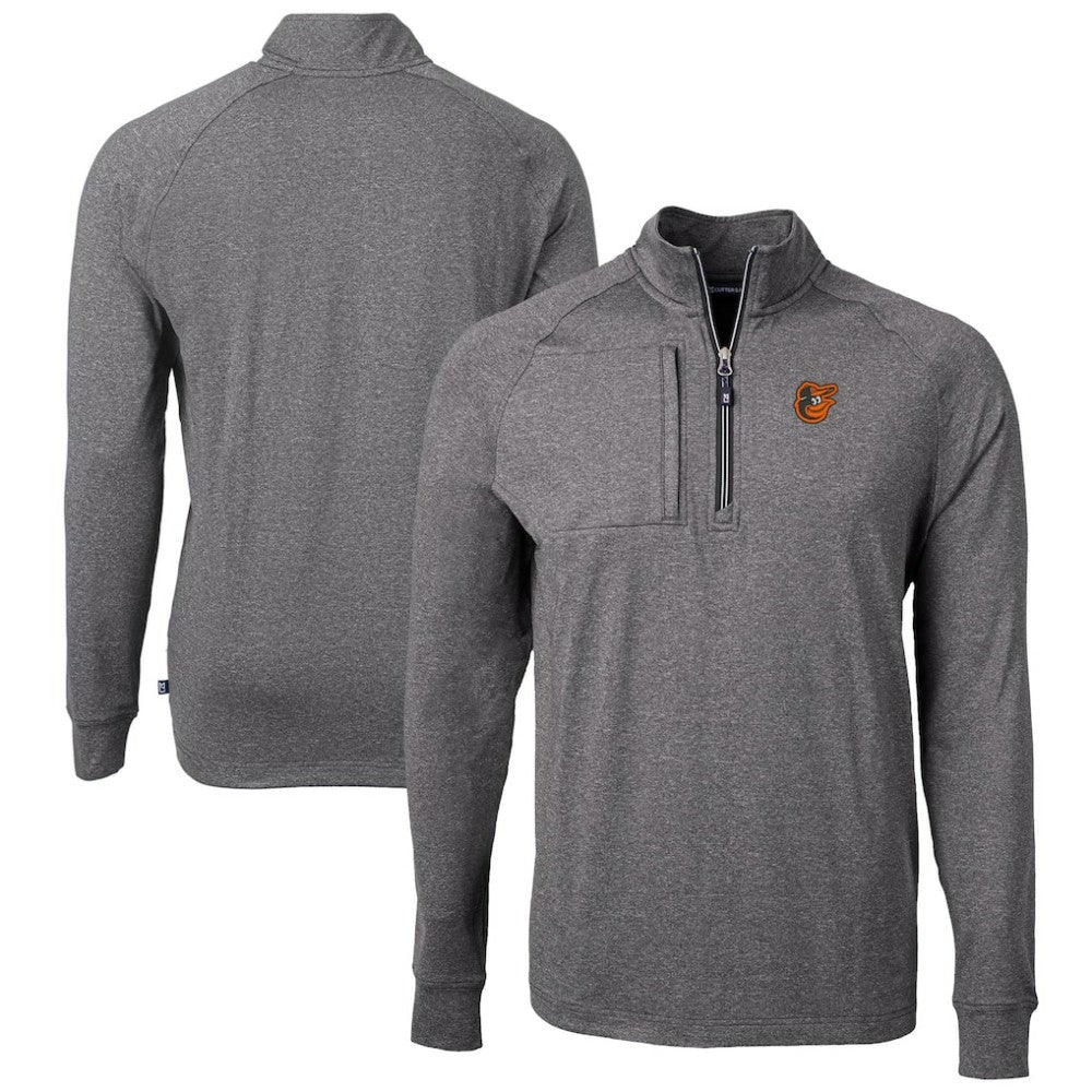 MLB Baltimore Orioles Cutter & Buck Adapt Eco Knit Stretch Recycled Quarter-Zip Pullover Top