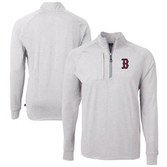 MLB Boston Red Sox Cutter & Buck Adapt Eco Knit Stretch Recycled Quarter-Zip Pullover Top