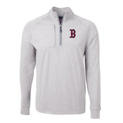 MLB Boston Red Sox Cutter & Buck Adapt Eco Knit Stretch Recycled Quarter-Zip Pullover Top