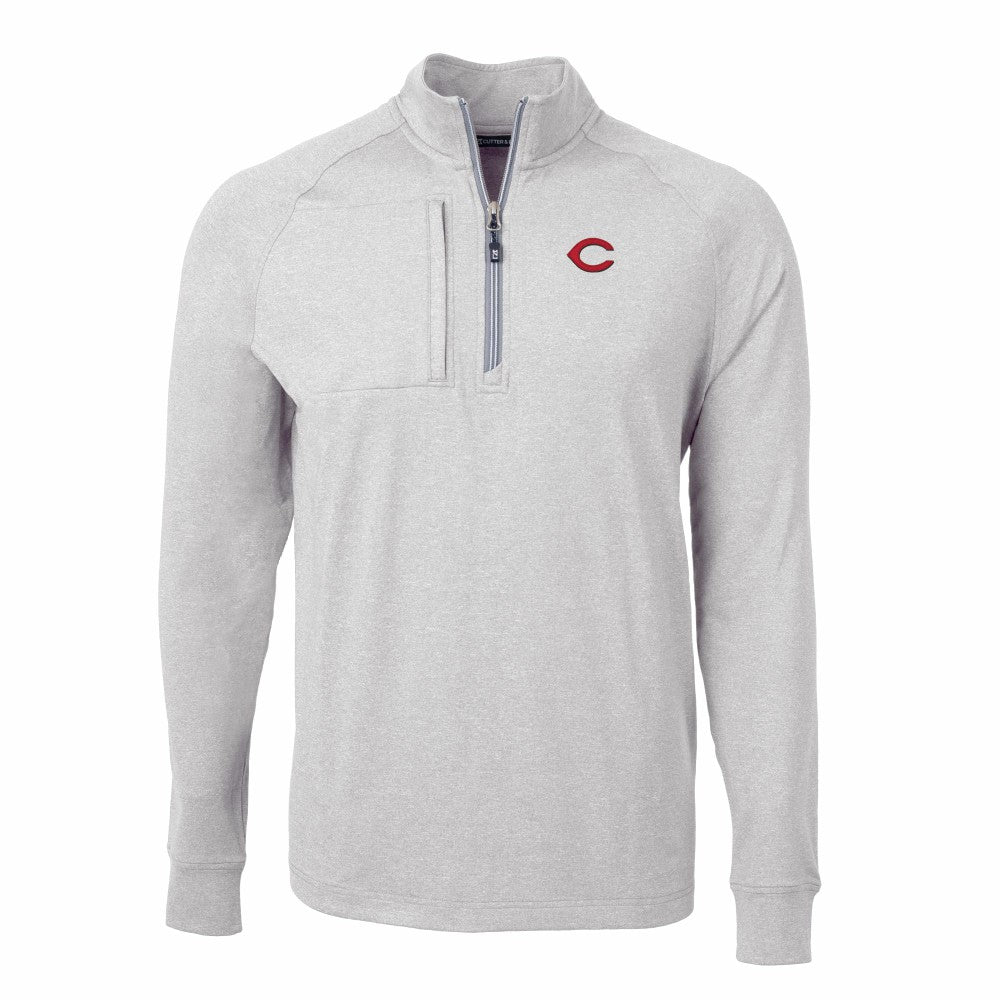 MLB Cincinnati Reds Cutter & Buck Adapt Eco Knit Stretch Recycled Quarter-Zip Pullover Top