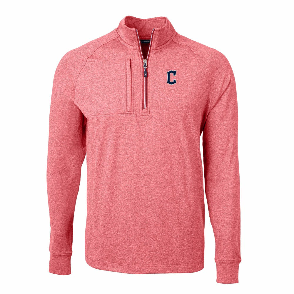 MLB Cleveland Guardians Cutter & Buck Adapt Eco Knit Stretch Recycled Quarter-Zip Pullover Top