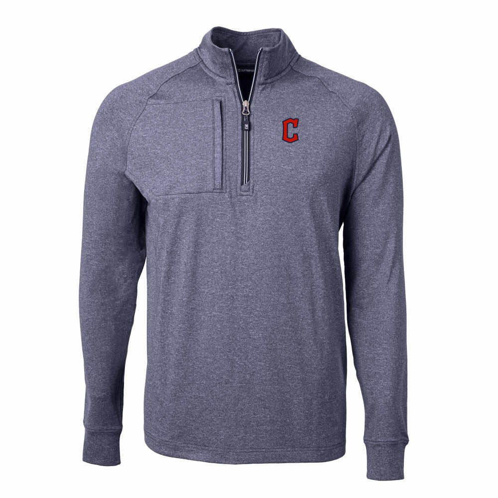 MLB Cleveland Guardians Cutter & Buck Adapt Eco Knit Stretch Recycled Quarter-Zip Pullover Top