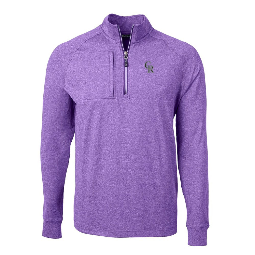 MLB Colorado Rockies Cutter & Buck Adapt Eco Knit Stretch Recycled Quarter-Zip Pullover Top