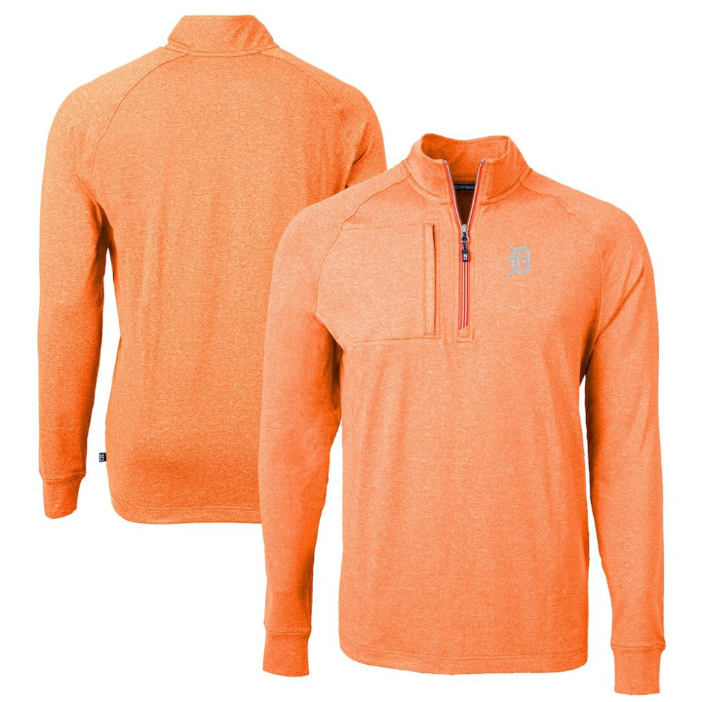 MLB Detroit Tigers Cutter & Buck Adapt Eco Knit Stretch Recycled Quarter-Zip Pullover Top