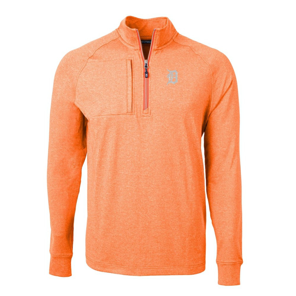 MLB Detroit Tigers Cutter & Buck Adapt Eco Knit Stretch Recycled Quarter-Zip Pullover Top